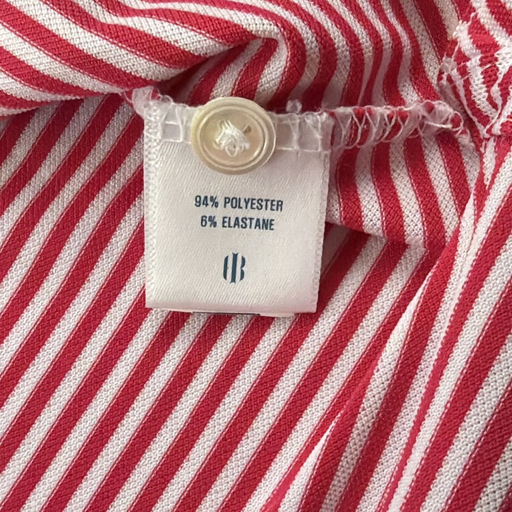 Holderness & Bourne Polo Shirt Mens Size L Red White Striped Golf Short Sleeve - Picture 6 of 9